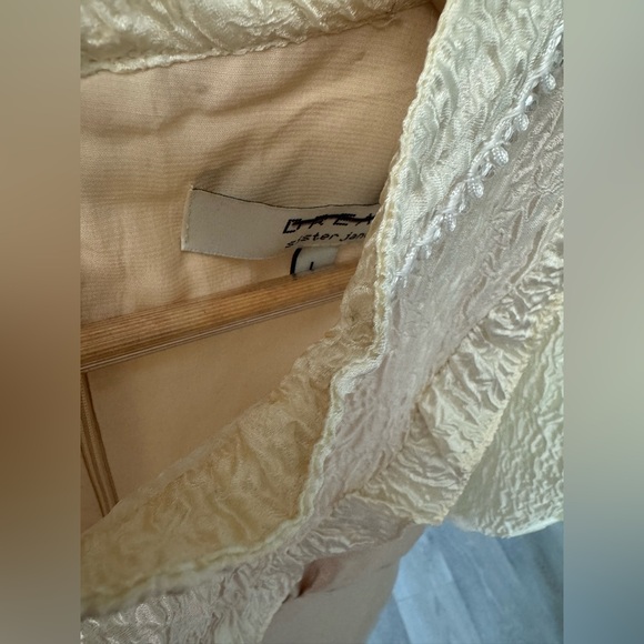 DREAM Sister Jane Satin Jacquard Lace Mini Dress In Gold - Picture 10 of 14